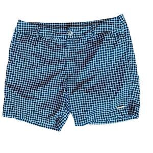Argyle Grant Blue & White  Geometric Rattan Print Swim Trunks Size 36